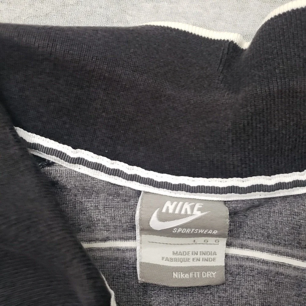 Vintage Nike Sportswear Polo Shirt Mens Large Y2k Black Short Sleeve Golf